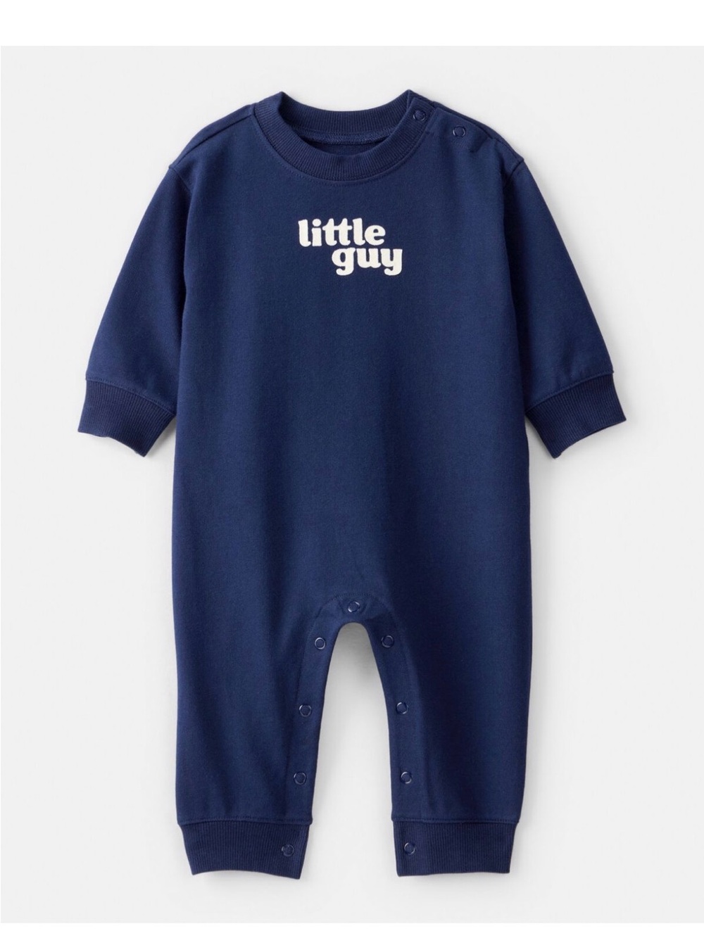 Little Guy Navy Baby One-Piece Romper
